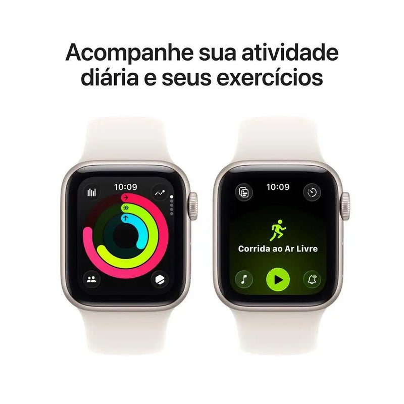 Apple Watch SE 3 (GPS) 40mm – Caixa em Alumínio Estelar com Pulseira Esportiva Estelar Tamanho B/M