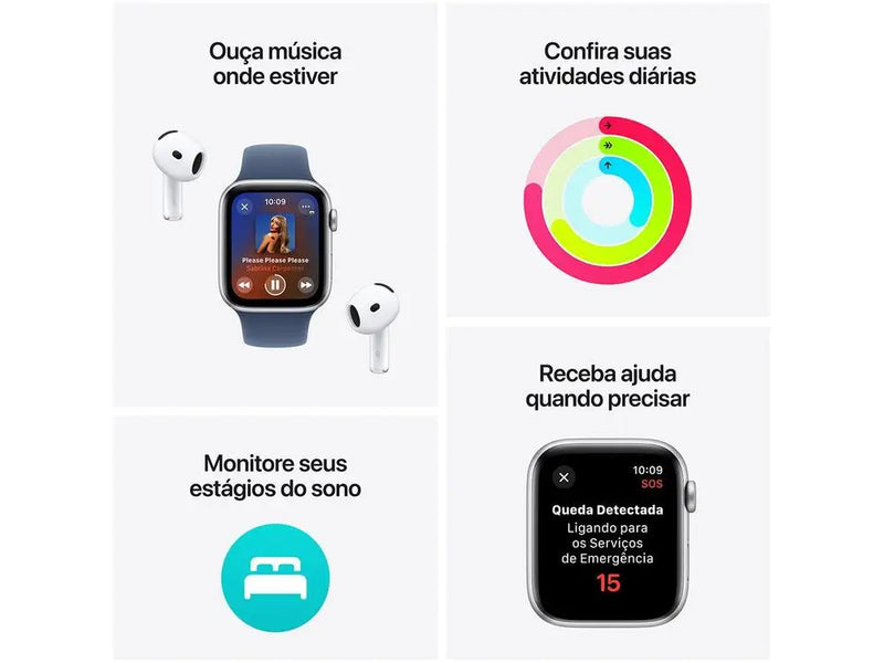 Apple Watch SE 44mm (GPS) – Alumínio Midnight + Pulseira Esportiva Midnight M/G