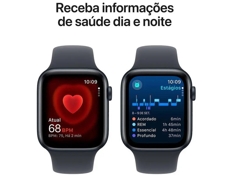 Apple Watch SE 44mm (GPS) – Alumínio Midnight + Pulseira Esportiva Midnight M/G