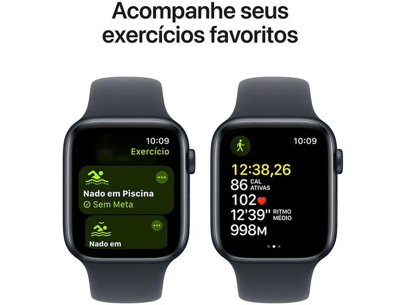 Apple Watch SE 44mm (GPS) – Alumínio Midnight + Pulseira Esportiva Midnight M/G